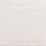 Apollo Tile 5" x 5" White Ceramic Tile for Kitchen, Bathroom or Wall Panel (38-Pack)