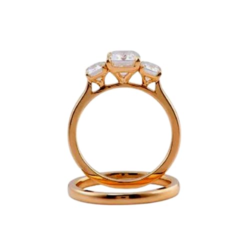 Moissanite bague de mariage raffinée, le cadeau idéal en argent et or pour femme