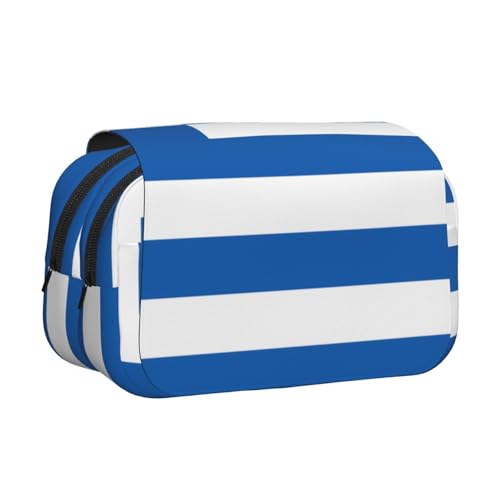 WZYCWB Estuche portátil con estampado de bandera griega ideal para organizar bolígrafos en la oficina o guardar brochas de maquillaje