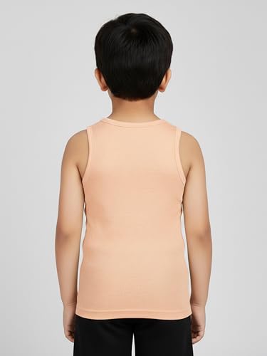Image of KiddoPanti Boys 100% Cotton Vest Pack of 3 | Cotton 1x1 Rib Knit Sleeveless Innerwear | Soft & Breathable Kids Vest