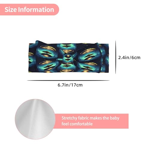 Spacecraft descend Pattern Baby Bow Headband Super Stretchy Soft Bows Hair Accessories for Newborn Infants Toddlers Kids Girls3