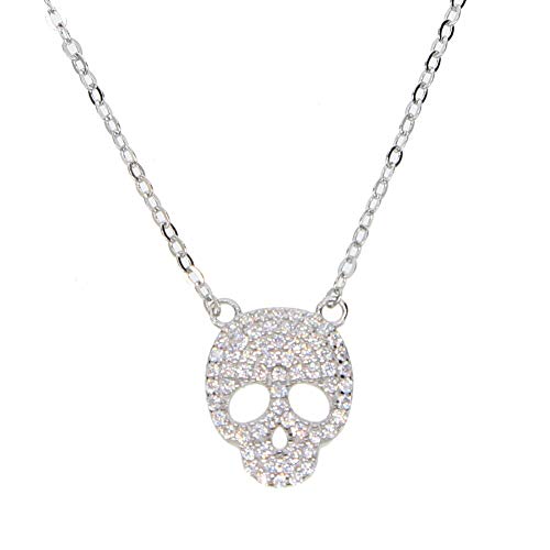 Chaîne à maillons précipités Collares Overwatch 925 Sterling Micro Pave cristal squelette pendentif colliers délicats
