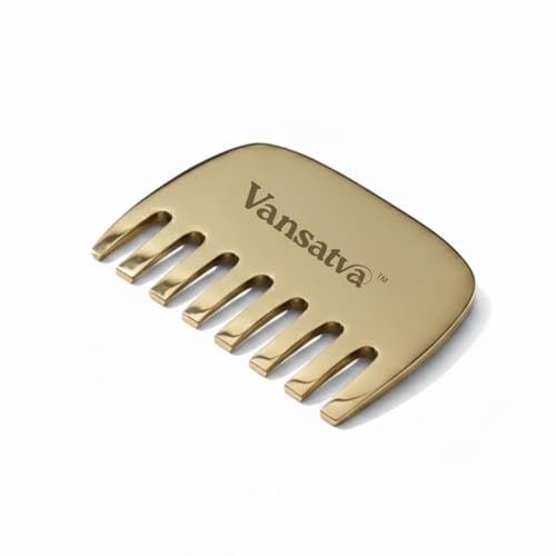 Image of Pure Kansa Comb - Ayurvedic Bronze Scalp Massage Tool for Relaxation, Improved Circulation & Root Stimulation | Handcrafted Natural Comb for Healthy-Looking Hair & Scalp Wellness