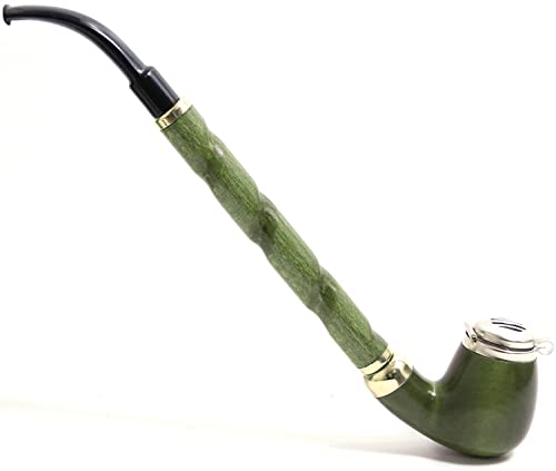 Mr. Brog Churchwarden Tobacco Pipe - Model No: 13 Dezerter Green - Pear Wood Roots - Hand Made