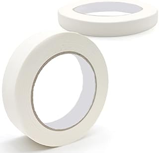 2 Rolls Masking Tapes, 50m x 20mm Masking Tape for Painting Strong Adhesive Masking Tape for Glass, Painting, Artists, Decorating, Crafts, School Stationery (White)
