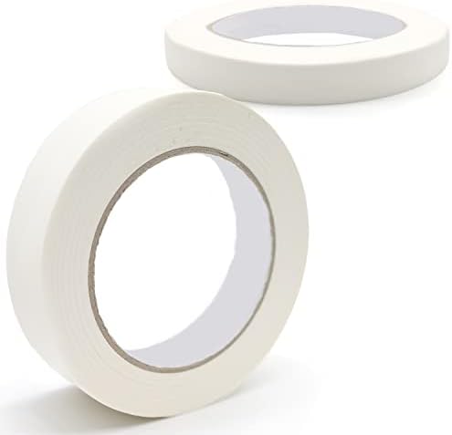 2 Rolls Masking Tapes, 50m x 20mm Masking Tape for Painting Strong Adhesive Masking Tape for Glass, Painting, Artists, Decorating, Crafts, School Stationery (White)