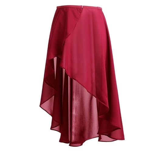Falda de danza de ballet chiffon wrap skirt ajustable para mujer bailarina marron 8