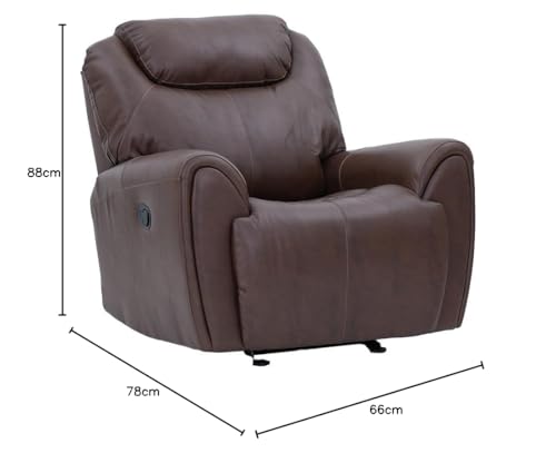 Image of Royaloak Muar Malaysian Leatherette Single Seater Recliner with Rocker | High Backrest | Flared Armrest | Pocket Springs for Extra Comfort | Manual Recliner | Heavy Duty Metal Support