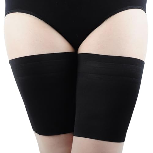 1Pair Black Nylon Thigh Compression Sleeve Hamstring Compressing Sleeves Elastic Non-Slip Upper Leg Support Brace for Sports Running