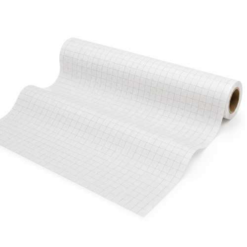 NÄHMIT - Schnittmusterpapier AUF PAPPROLLE (80cmx15m) Schnittmuster abpausen leicht gemacht! Kopierpapier Transparentpapier zum Nähen Skizzieren Basteln uvm. (Kariert weiss)