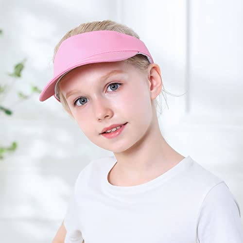 Durio Kids Sun Visor Hat Girls Hat Adjustable Kids Baseball Hat Sports Baseball Cap Athletic Kids Beach Hat Tennis Golf Sun Hats For Kids A Pink 6-12 Years #TOP1