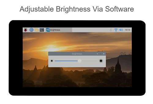 Image of Waveshare 7 Inch DSI LCD Touch Screen 800x480 Monitor for Raspberry Pi 4B /3B+ /3A+ /3B /2B /B+ /A+, Capacitive TFT Display Module Tempered Glass, Up to 5 Touch Points, Adjustable Brightness