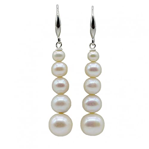 Boucles d'oreilles longues perles d'eau douce bijoux femmes pour mariage