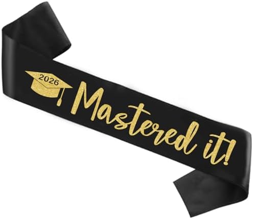 Amazon.com: ONANNA Mastered It Graduation Sash Class of 2026 Glitter ...