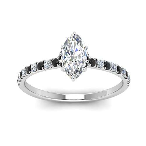 Choose Your Gemstone Marquise Shape 925 Sterling Silver Halo Engagement Rings Hidden Halo Petite Diamond CZ Ring Lightweight Office Wear Gift Jewelry for Women : US Size Size 4 to 122