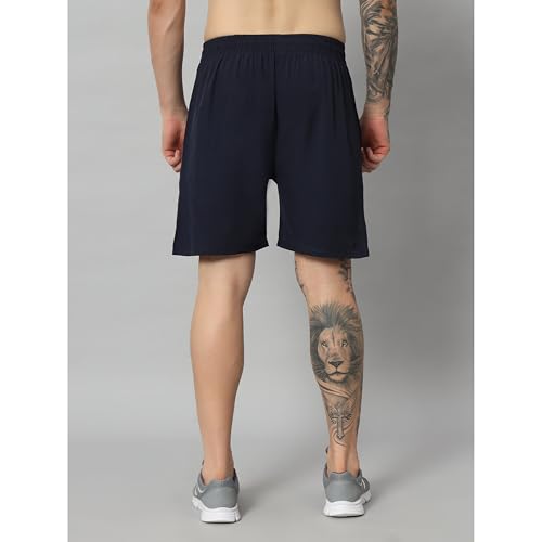 Image of ATICX Polyester Shorts for Men - Quick Dry Lightweight with Zipper Pockets - Gym, Running, Jogging, Training Half Pants for Basketball, Swimming, Badminton, Cycling, Football, Outdoor & Home Wear