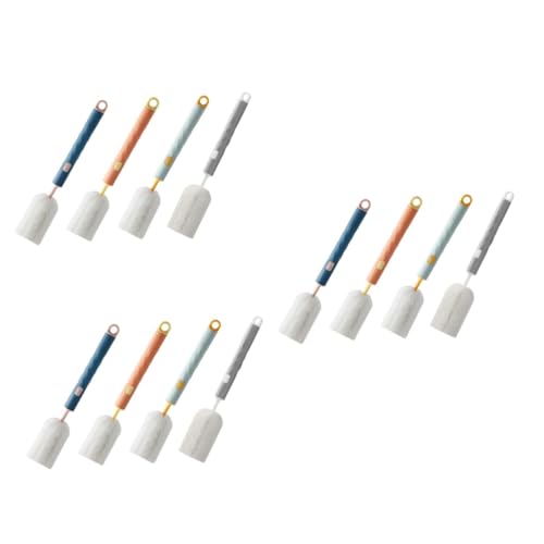 VICASKY 12 Pcs Long Handle Brush Cup Brush Glass Cleaning Brush Dishwasher Cleaner Household Bottle Cleaner Cleaning Brush for Bottles Cup Bottle Brush Color Contrast Shoe Brush