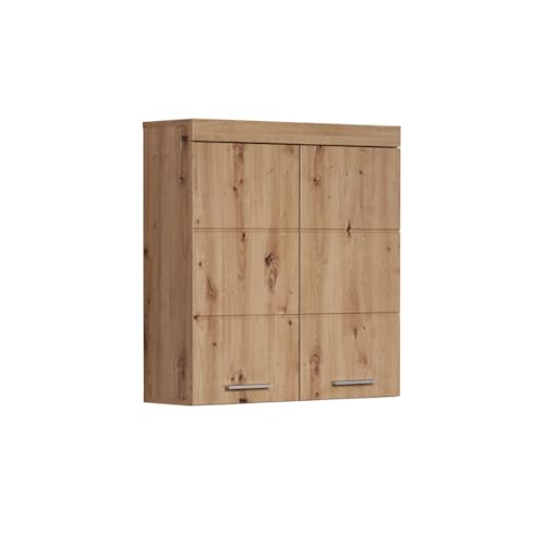 trendteam smart living - Amanda - Hängeschrank breit - Asteiche - 2 Einlegeböden - (BxHxT) 73 x 77 x 23 cm - Kratzfest