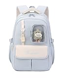 STYLE TENDANCE & UNIQUE - Design moderne avec un porte-clés fashion et une peluche adorable – ce sac à dos décontracté très populaire auprès des filles de 7 à 14 ans est le cadeau parfait pour Noël, les anniversaires, Halloween ou la rentrée scolaire.