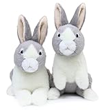 Ice King Bear Dutch Rabbit Stuffed Animal Soft Plush Toy,10 Inches, Gray (Pair)