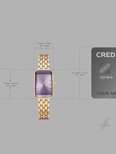 Image of Fastrack Vyb Aurora with Quartz Analog Purple Dial Rose Gold Alloy Strap Watch for Girls - FV60128WM01W