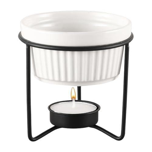 Derretidor de mantequilla - Olla para fondue inalámbrica de cerámica de 3,74 pulgadas | Juego de calentador de queso y chocolate para aperitivos, frutas y salsas, utensilio de cocina portátil para uso
