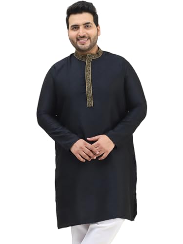 Image of SOJANYA Plus(Since 1958), Men's Silk Blend Self Design ONLY Long Kurta