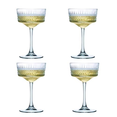 SECEN London Vintage Coupe Glasses Set of 4, 260 CC