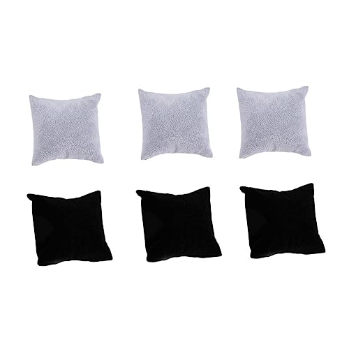 6個 時計表示枕 ブレスレット クッション チェーンディスプレイ枕 ブレスレット 時計 枕 時計の表示 ジュエリー チェーン枕 バングル枕 ブレスレット枕 ベルベット Black