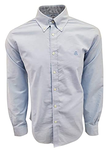 Brooks Brothers 水色 長袖シャツ 15½-3 ノンアイロン ストレッチオックスフォード GFロゴ スポーツ