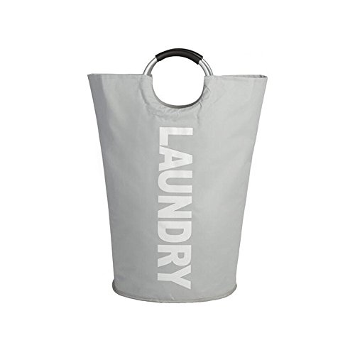 ELEOPTION Foldable Laundry Baskets Bag with Handles Waterproof Laundry Basket, Collapsible Clothing Storage Organizer Laundry Basket Linen Bin (Grey)