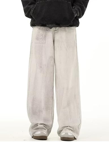 Men's Jeans Baggy Pants Y2K Hip Hop Jeans Vintage Plain Pants Loose Fit Skateboard Denim Pants Streetwear2