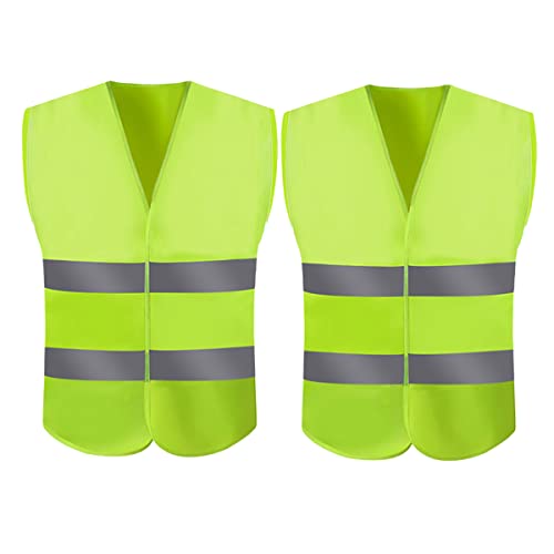 Chedin Warnwesten Pkw Sicherheitsweste Weste Neongelb reflektierend Auto, Pkw, LKW (2p)