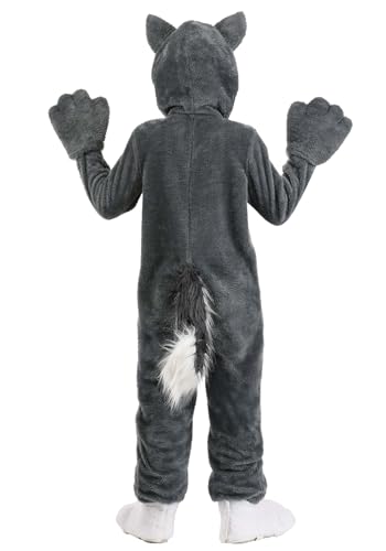 Disfraz Infantil de Husky Siberiano Gris y Blanco con Capucha y Cola miniatura 2