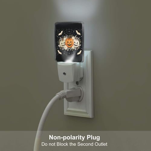 Image of Halloween Pumpkins LED Plug-in Night Lamp Set of 2 for Bathroom