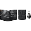 ProtoArc Ergonomic Keyboard Mouse, EKM04 2.4GHz USB Wireless Ergo Keyboard Mouse Combo with Separate Numeric Keypad, Split Design, Hard Wrist Rest, Rechargeable, for Windows Desktop/PC/Laptop