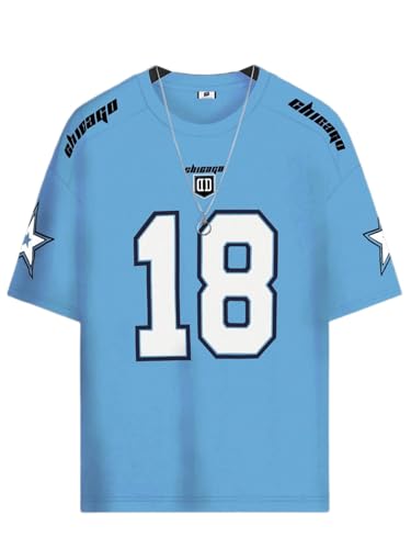 Image of SXV STYLE Chicago Sports Jersey, Number 18, Black with Red Graphics, Short Sleeve T-Shirt