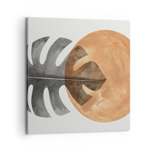 Deco cadre decoration salon feuille soleil boheme moderne sur toile 50x50cm