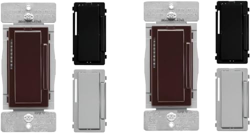 Image of WFD30-C7-SP-L Pack of 2 Wi-Fi Smart Dimmer Switches; for Residential Use; Single-Pole; 1-Gang; 450W (LED); Back and Side Wire; Black, Brown, and Gray Switches; 60Hz; Flush Mount