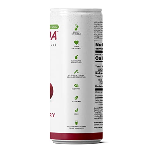 Fit Soda Natural - Black Cherry Cola Zero Calorie All Natural Soda, Hydrating Electrolytes & Bcaas For Energy, Great Flavor, No Sugar, Caffeine-Free, Gluten-Free (12 Pack) #TOP4