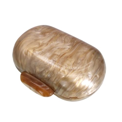 Image of Acrylic Evening Clutch Bag for Women Shell Shape Shoulder Crossbody Bag Glitter Marble Purse Handbag