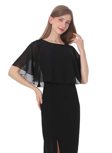Baoqiya Capelets for Women Shawls and Wraps Soft Chiffon Cape For Wedding Party Evening Dress Bridal Cover Ups3