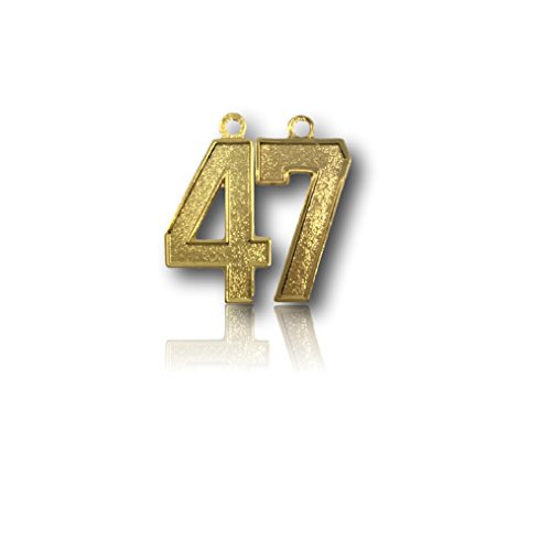 Number 47 Gold Plated Jersey Style Sports Necklace Charm Pendant (0.8