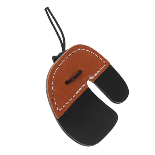 NAMOARLY 皮質アーチェリー指保護ガード 茶色ダブル弓道用指先ガード 軽量コンパクト練習用 保護具