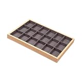 Zambuph Organizador de cajones para joyas, joyero con marco de Para madera, vitrina apilable para anillos, collares, pendientes, vitrina Para madera plana para encimera, apilable, Estilo B