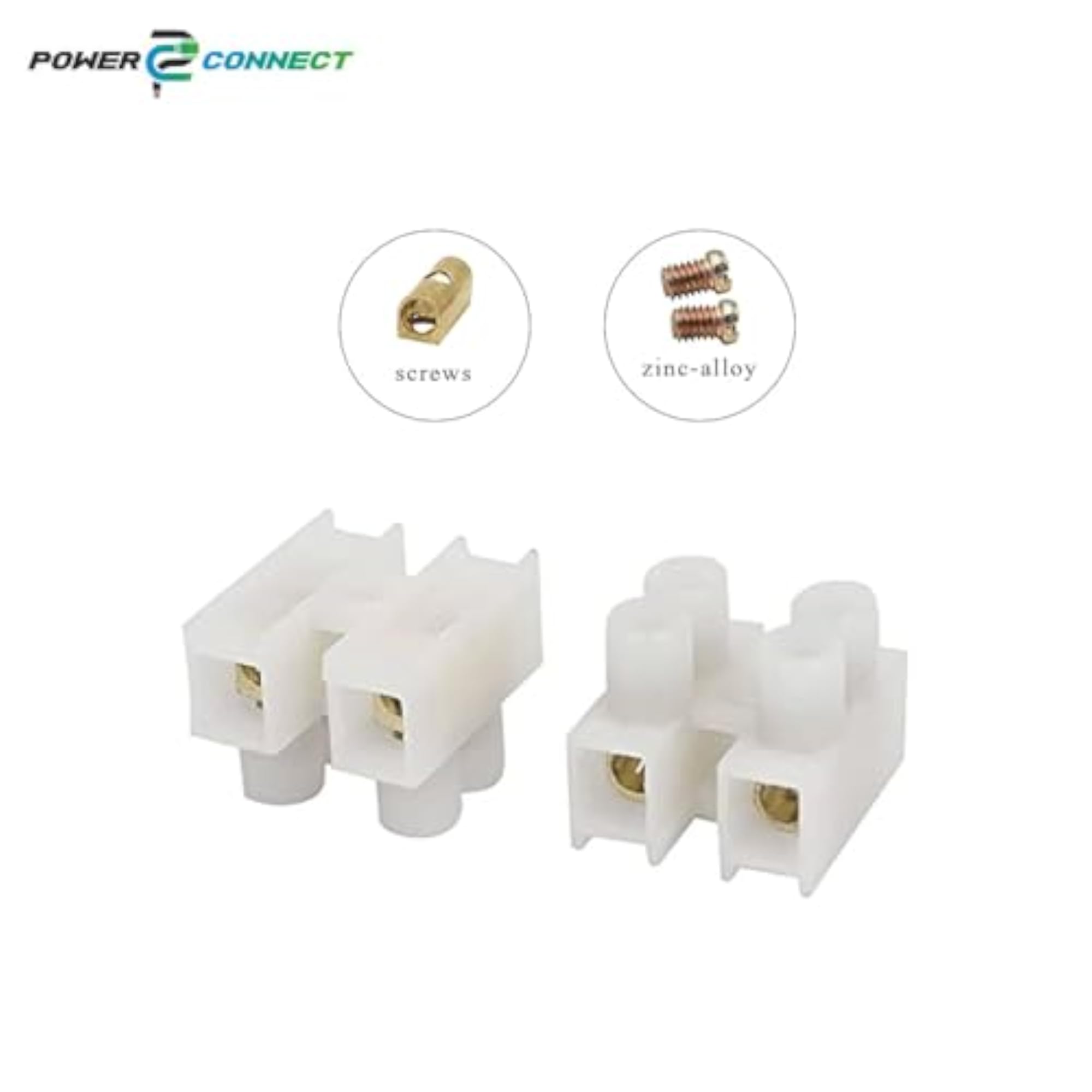 POWER CONNECT 2-Way Terminal Strip, Pack of 20
