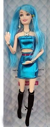BKDT Marketing Doll Set with Foldable Hands, Elbow, Knee and Legs for Girls - Blue Dress & Blue Hairs (B0B1N24XT9) Amazon Price History, Amazon Price Tracker