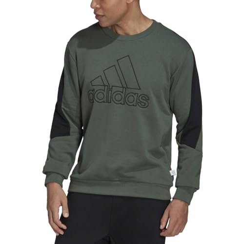 adidas Future Icon Embroidered Badge of Sport Sweatshirt, Green Oxide, S