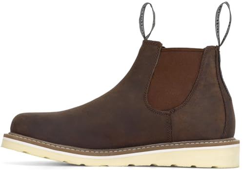 DieHard Colt Chelsea Boot, Waxy Brown Leather, Slip-Resistant, White Wedge Sole4