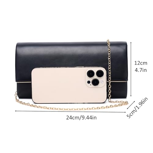 Image of DETARA Women Evening Bag Vegan Leather Clutch Purse Shoulder Crossbody Envelope Bag for Party Wedding Prom Bridal